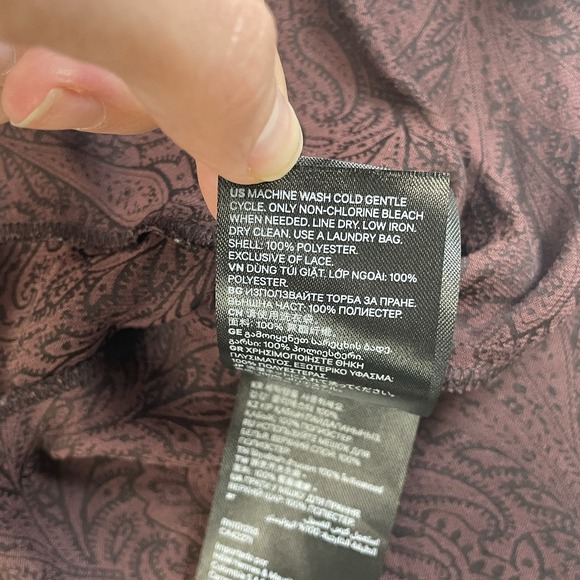 H&M Plum Paisley Lace-Trim Spaghetti Strap Cami Top Women's US 2 - Picture 6 of 6